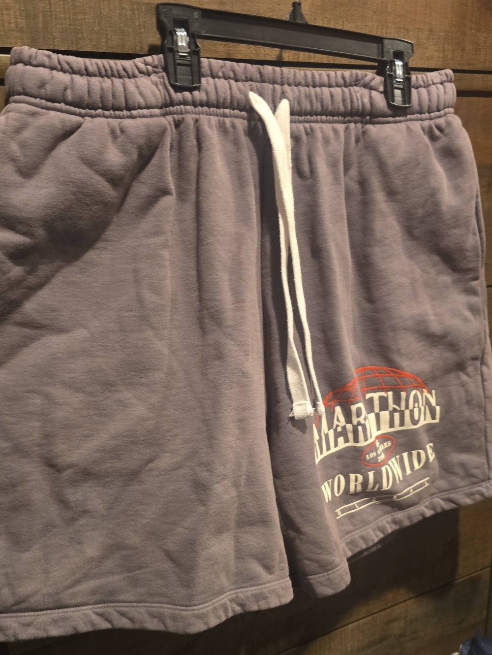 The Marathon Clothing Gray Athletic Shorts with White Drawstring